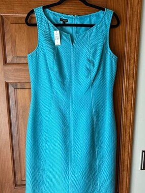 Talbots Light Green/Blue Sheath Dress in size 12
